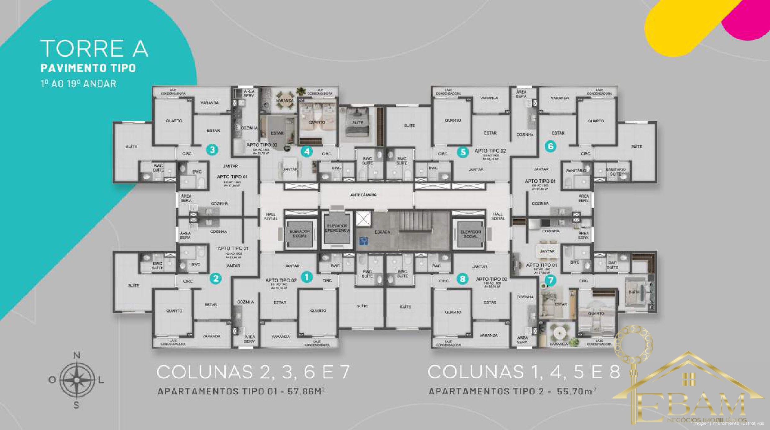 Mood Aurora — Viva conectado ao melhor do Recife — Term. 04 e 05: 90,79 m², sendo 55,70 m² coberto + 35,09 m² garden